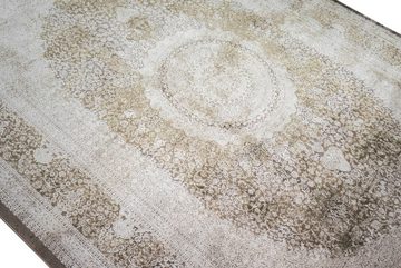 Wollteppich Wollteppich Teppich Wohnzimmer Orientteppich mit Ornamenten aus Naturfasern in beige, Teppich-Traum, rechteckig, Höhe: 7 mm, Wollteppich
