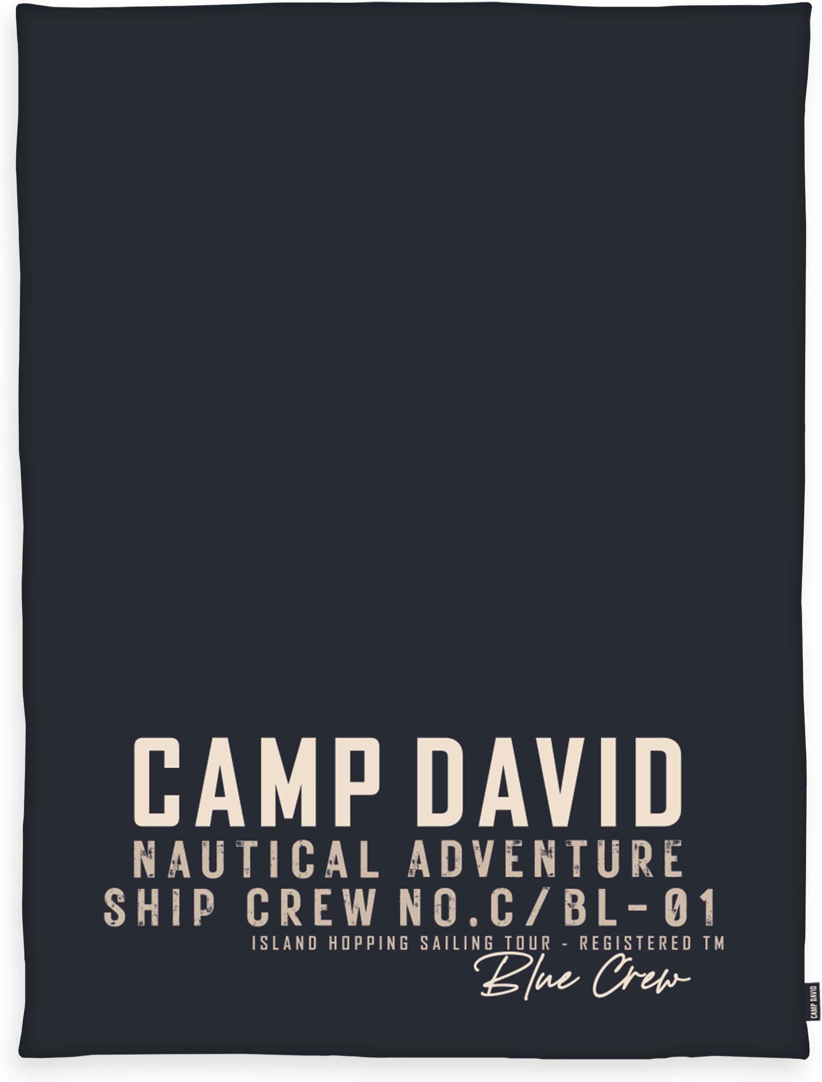 Wohndecke Blue Crew Navy, CAMP DAVID, gewebtes Label