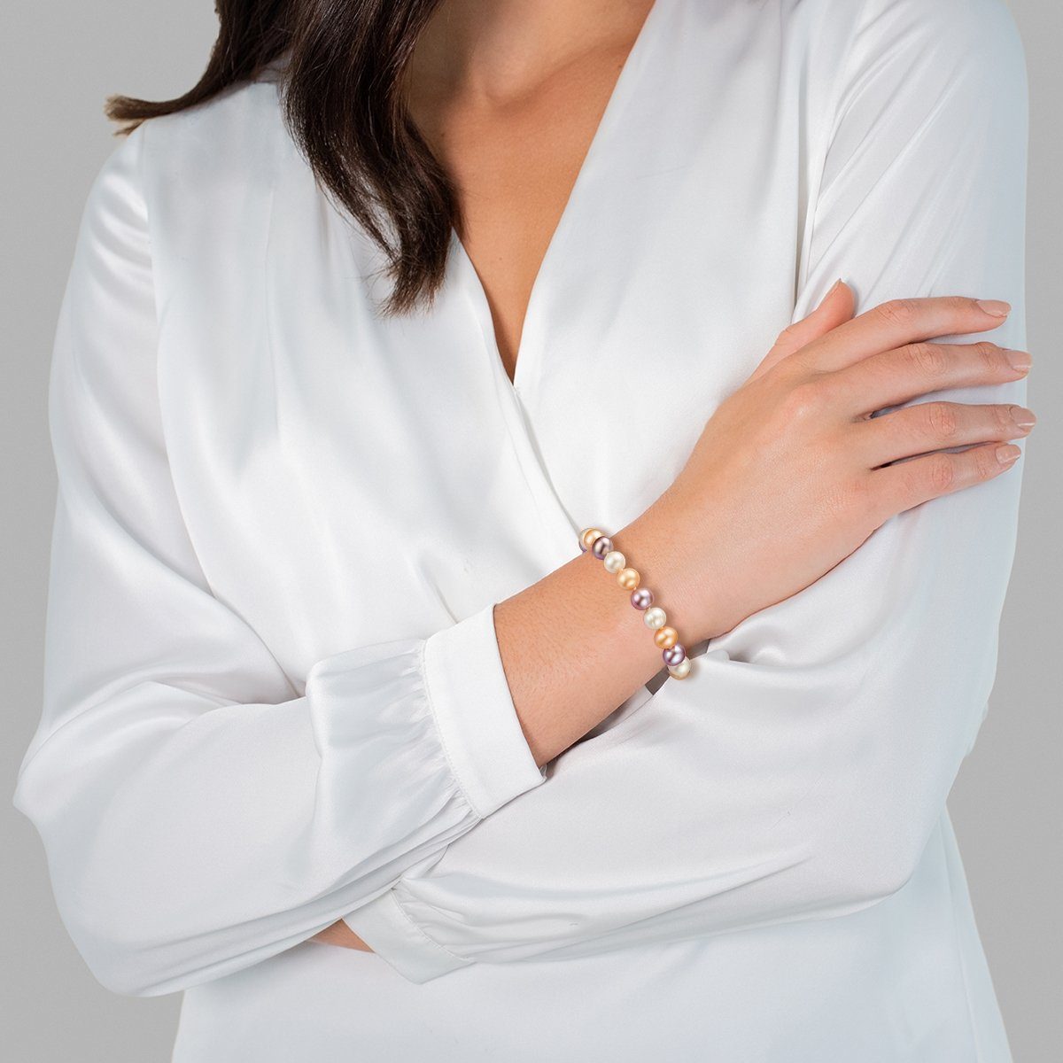 Valero Pearls Perlenarmband silber, mit Süßwasser-Zuchtperlen