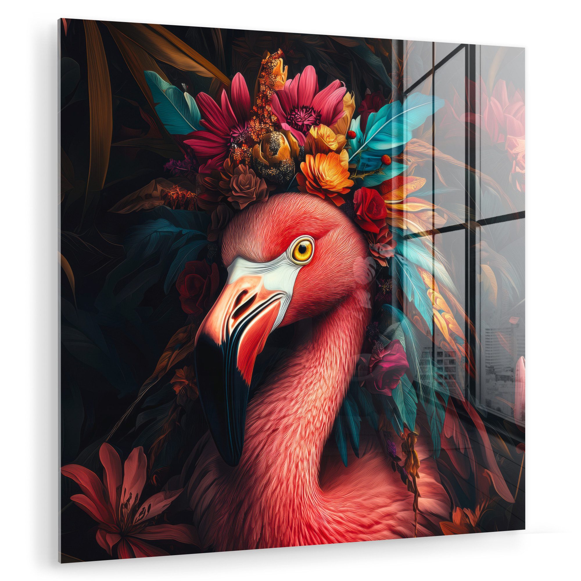 MuchoWow Acrylglasbild Flamingo - Farben - günstig online kaufen