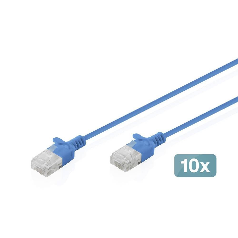 Digitus DK-1618-020S-B-10 RJ45 Patchkabel CAT 6 U/UTP 2 m Blau 1 St. LAN-Kabel