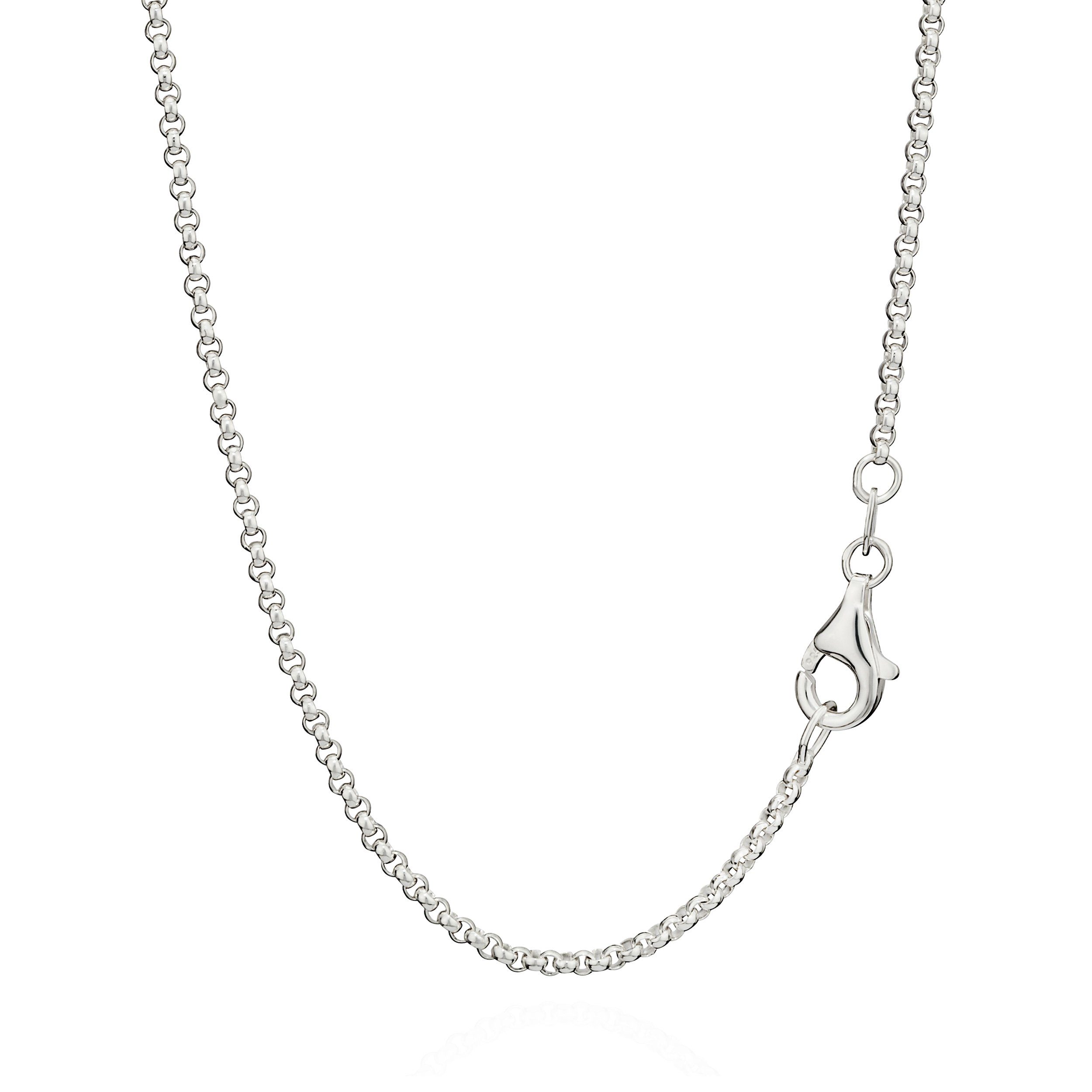 Silberkette 80cm Erbskette 925 Silber Halskette rund 1,5mm breit elegante Damen Si