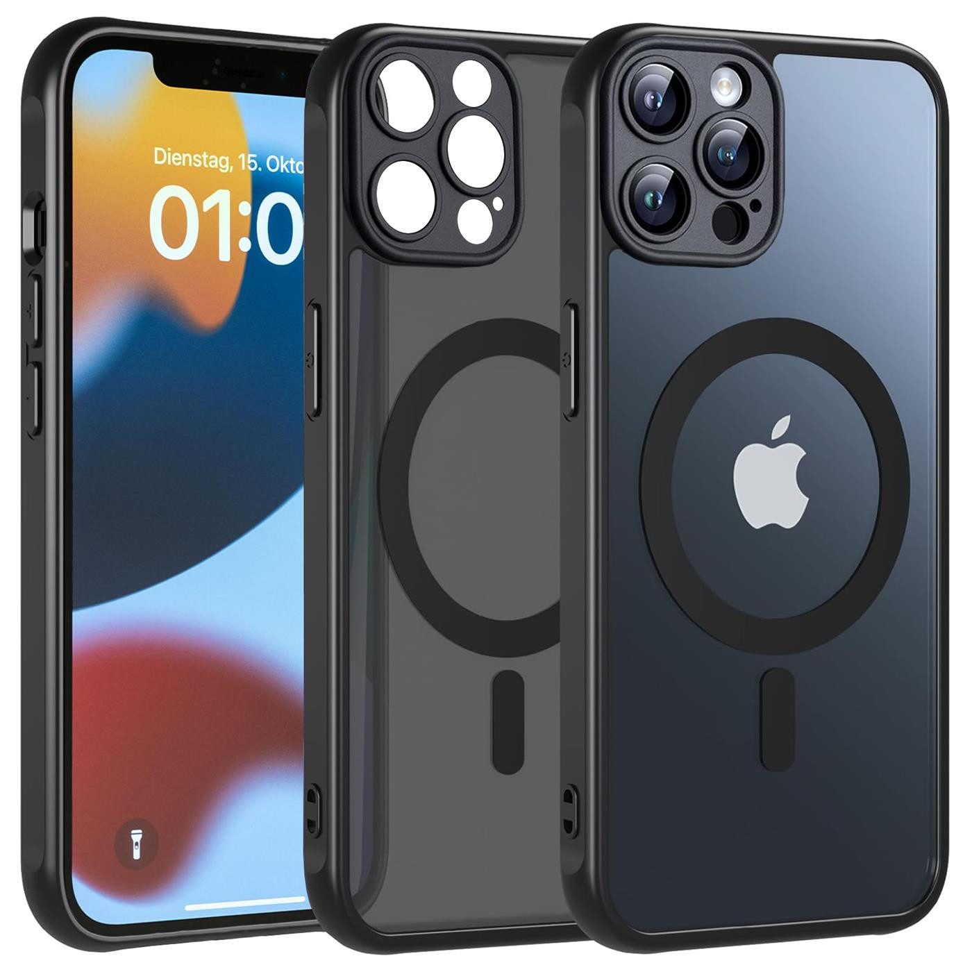 CoolGadget Handyhülle Magnet-Hülle für iPhone 12 Pro Schutzhülle magnetisch 6,1 Zoll, Hülle Matt Stoßfest kompatibel mit Magsafe Zubehör Kameraschutz Case