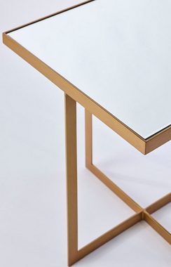 Casa Padrino Beistelltisch Luxus Beistelltisch Bronze 51 x 51 x H. 55 cm - Metall Tisch mit Spiegelglas Tischplatte - Luxus Möbel