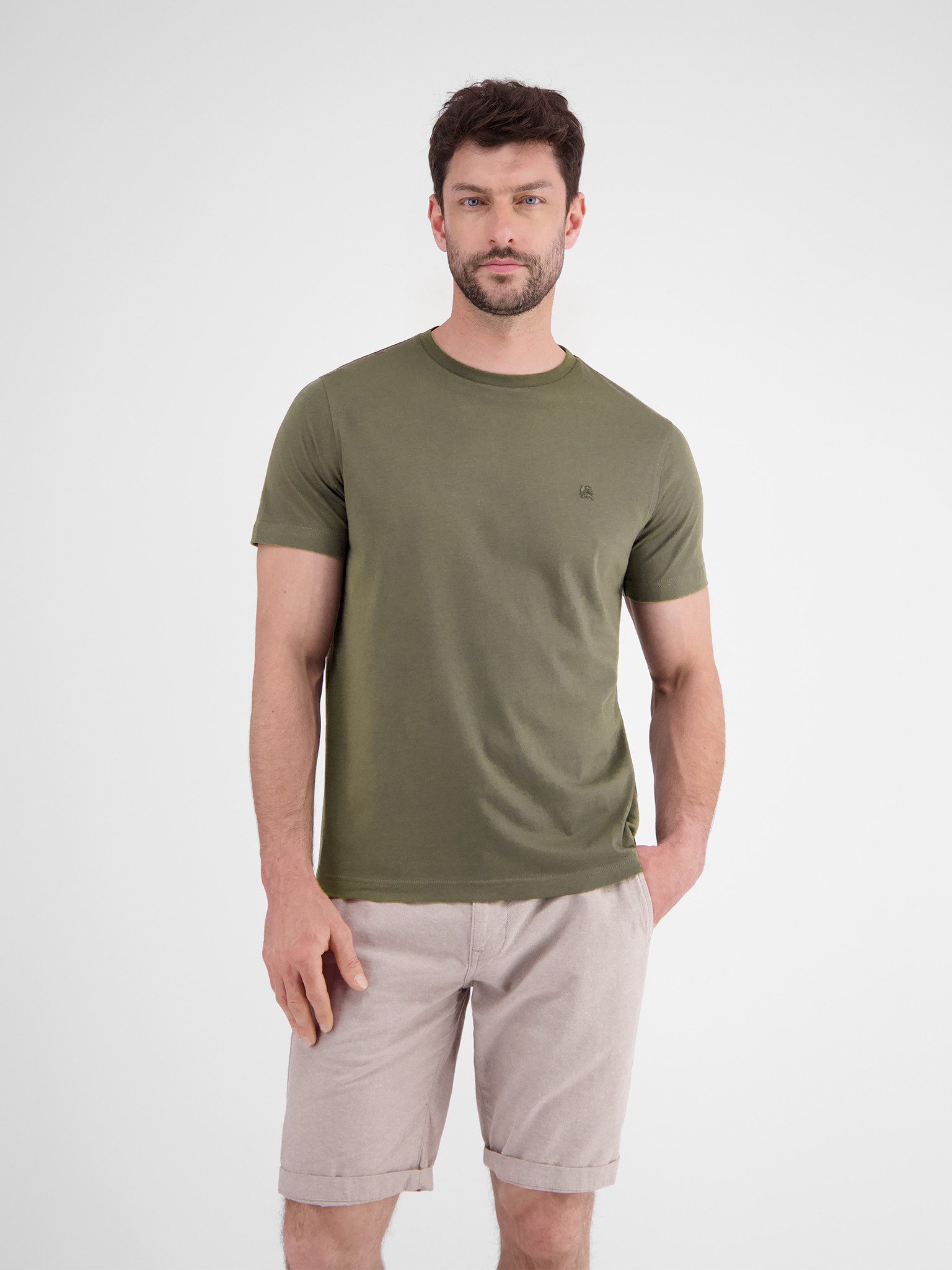 LERROS Kurzarmshirt mit Logostickerei auf der günstig online kaufen