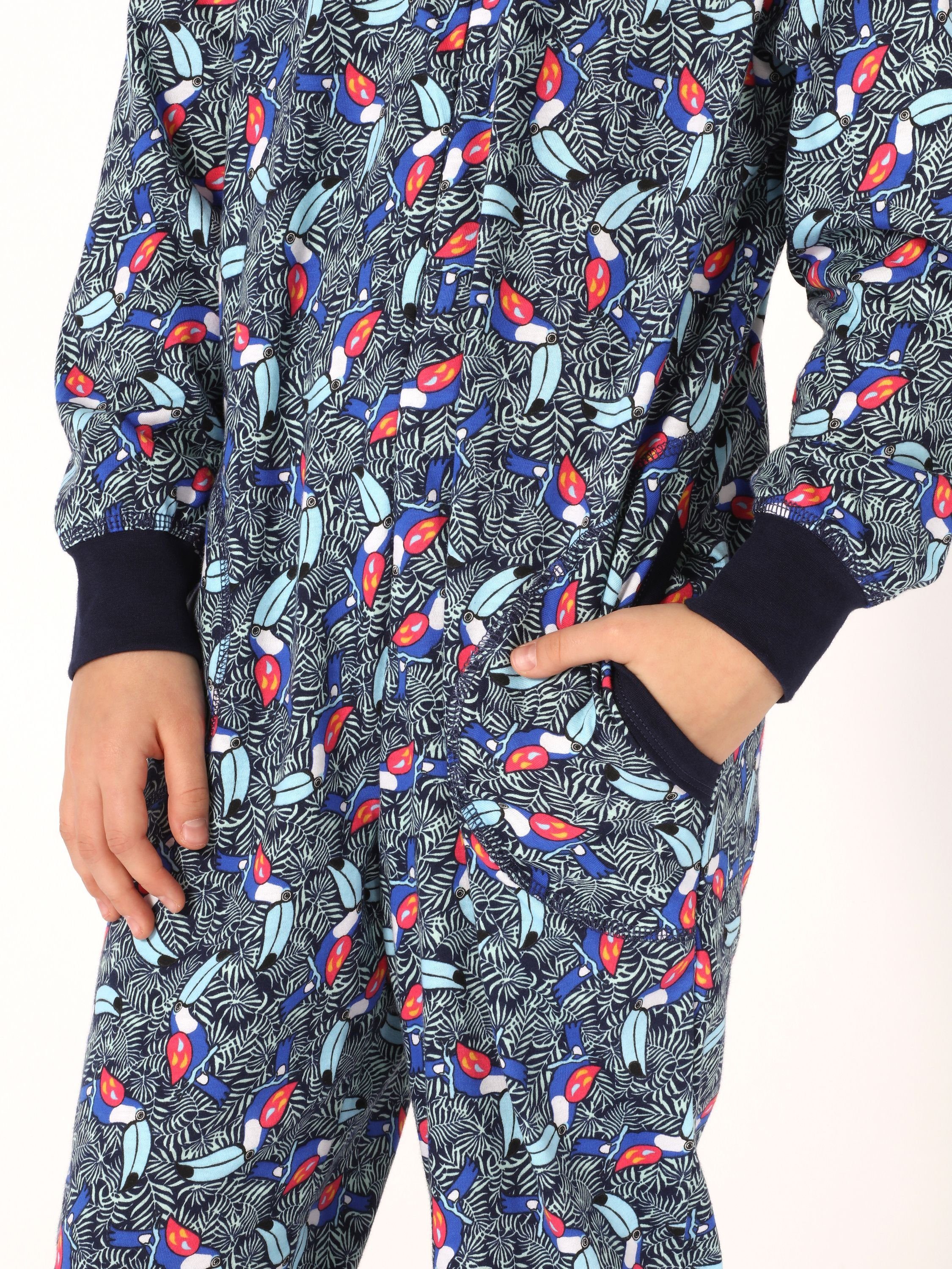 Jumpsuit Merry Tukan Schlafanzug MS10-186 Marineblau Schlafanzug Mädchen Style