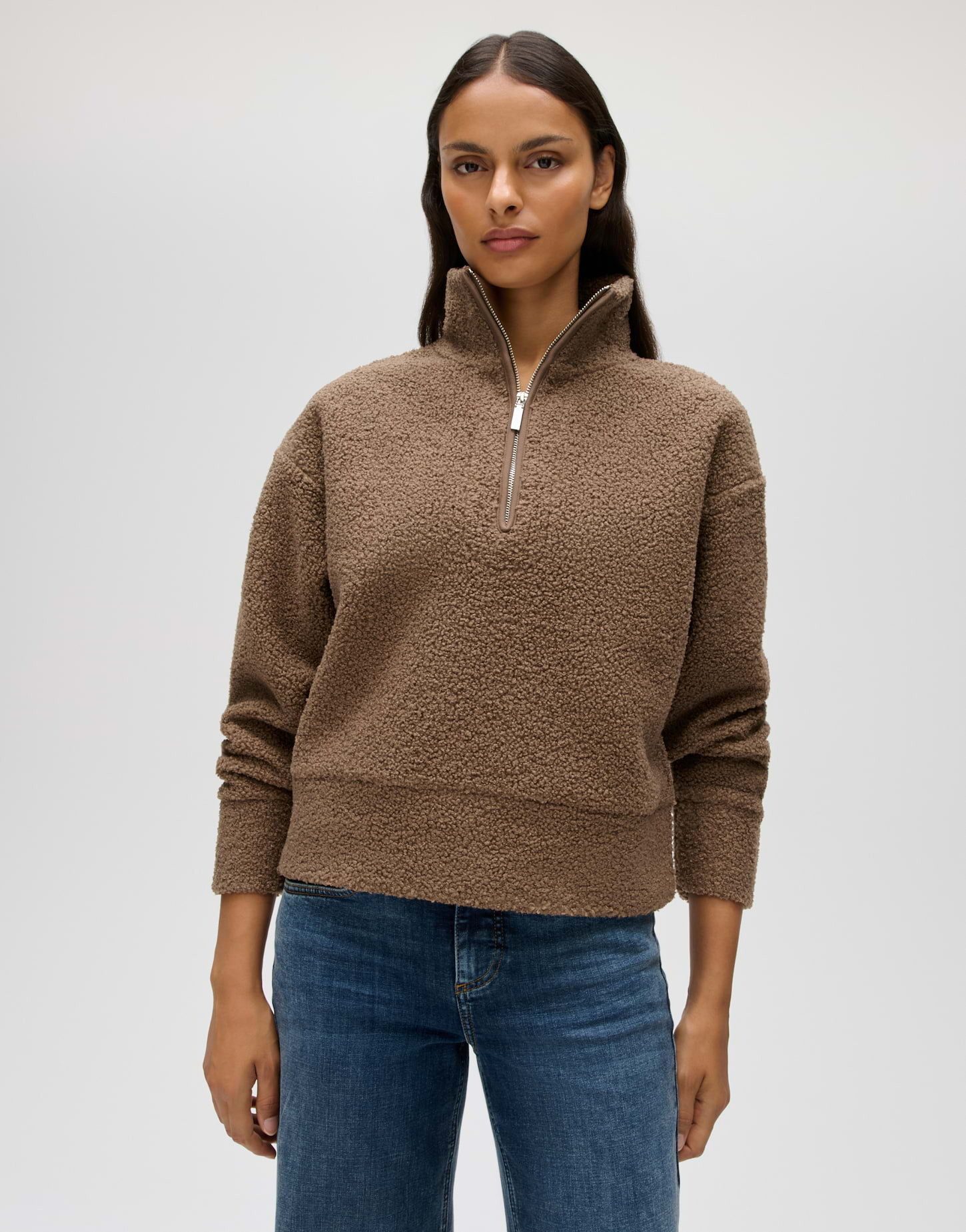OPUS Sweater Sweater in Teddyfell Optik Regular Fit