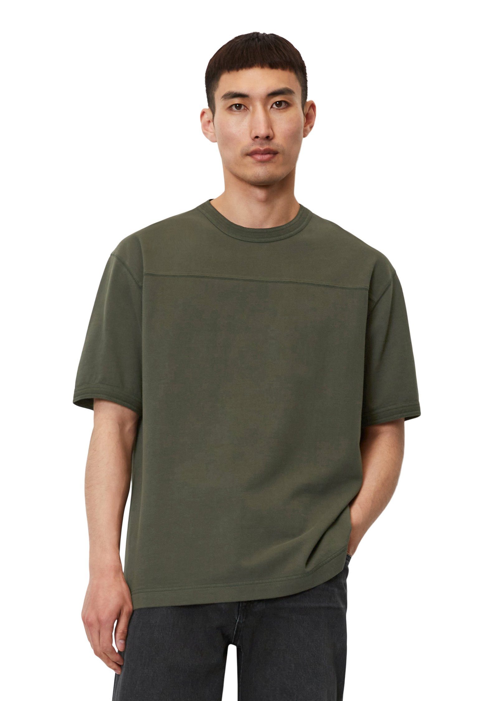 Marc O'Polo T-Shirt mit dekorativer Teilungsnaht grün