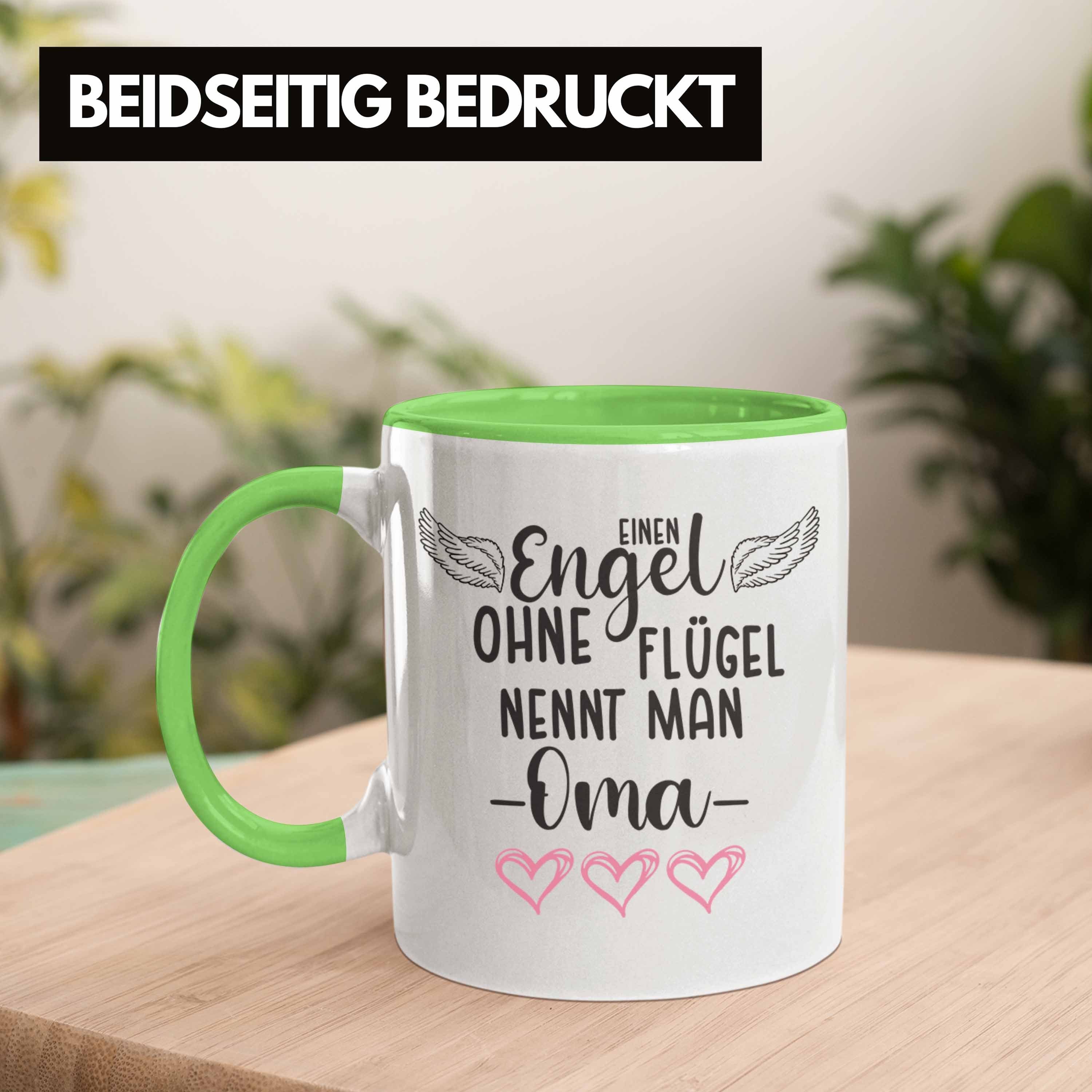 Oma Geschenk Man Flügel Tasse - Grün Ohne Einen Trendation Trendation Nennt Engel Tasse Großmutter Spruch Muttertag