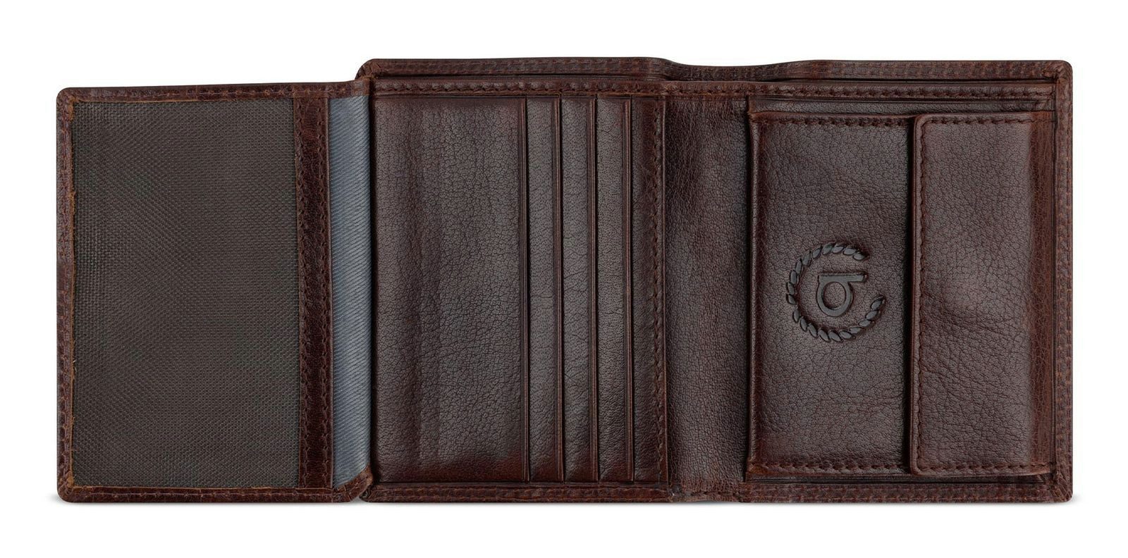 bugatti Geldbörse Upright Wallet With Flap 8CC, aus echtem Büffelleder mit günstig online kaufen