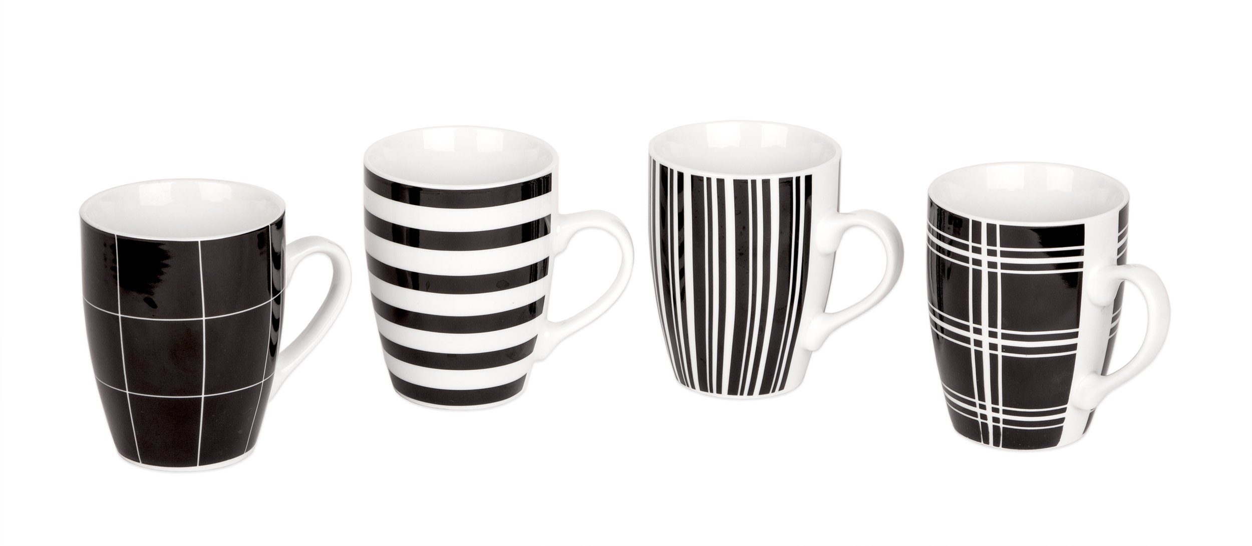 BigDean Tasse »4er Tassen−Set schwarz weiß 300 ml − moderne Design  Kaffeetassen für 4 Personen«, Porzellan online kaufen | OTTO