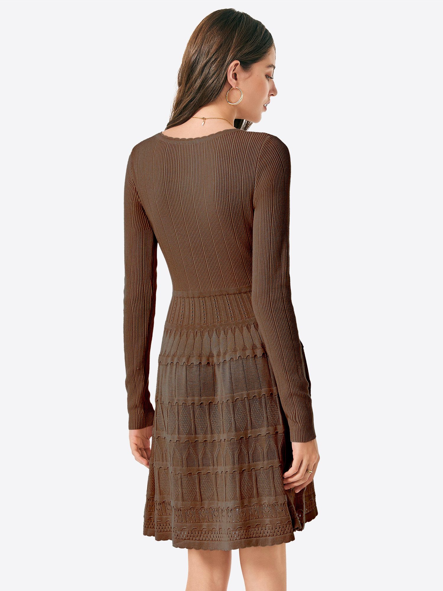 Imily Bela Strickkleid Damen Kurzes A-Linien-Kleid mit Rundhalsausschnitt (Packung, 1-tlg., 1per-Pack) casual – Bild 2 von 5