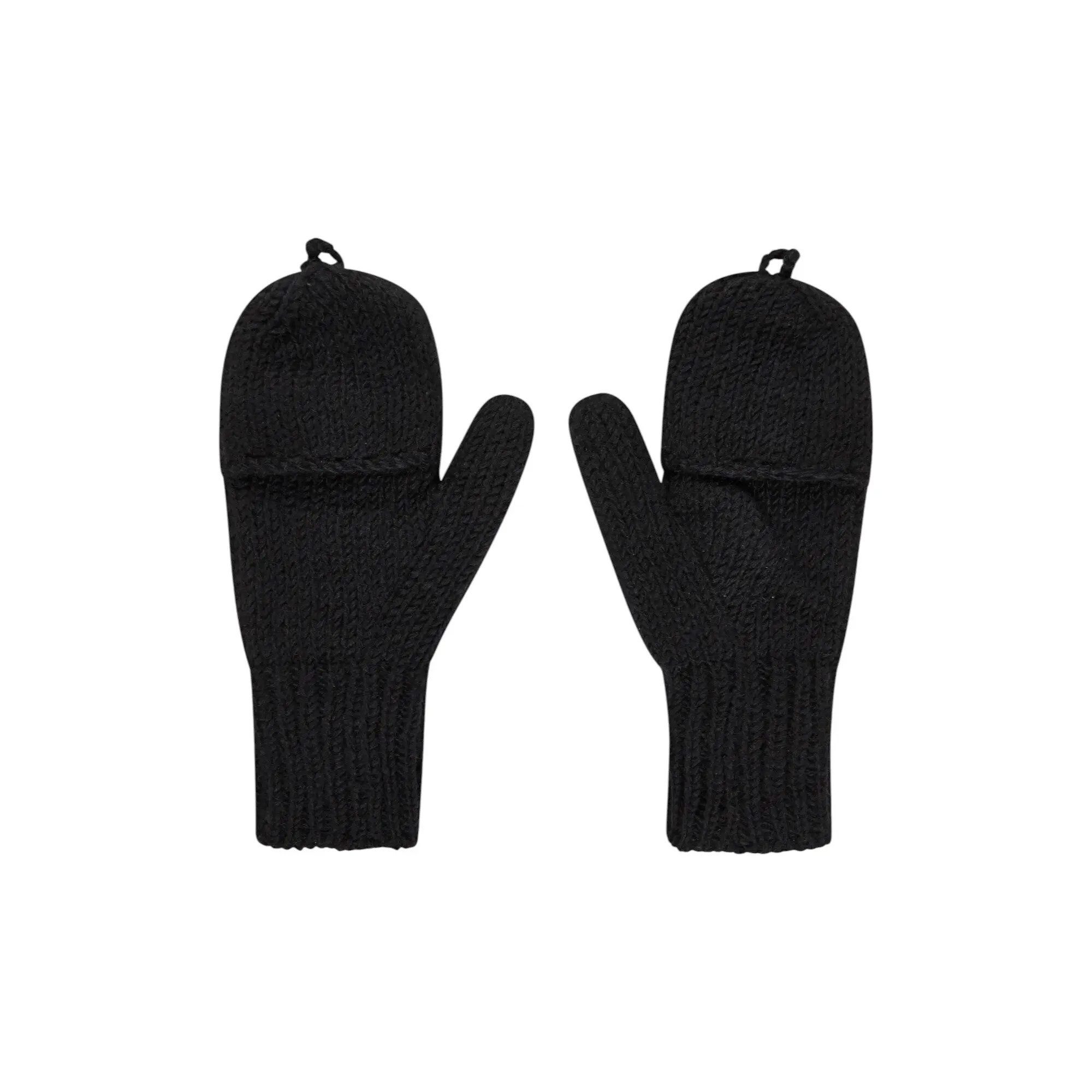 THC Natural Line Strickhandschuhe THC Klapphandschuhe 721 schwarz (1-St., 1 Paar) abklappbare Fingerspitzen