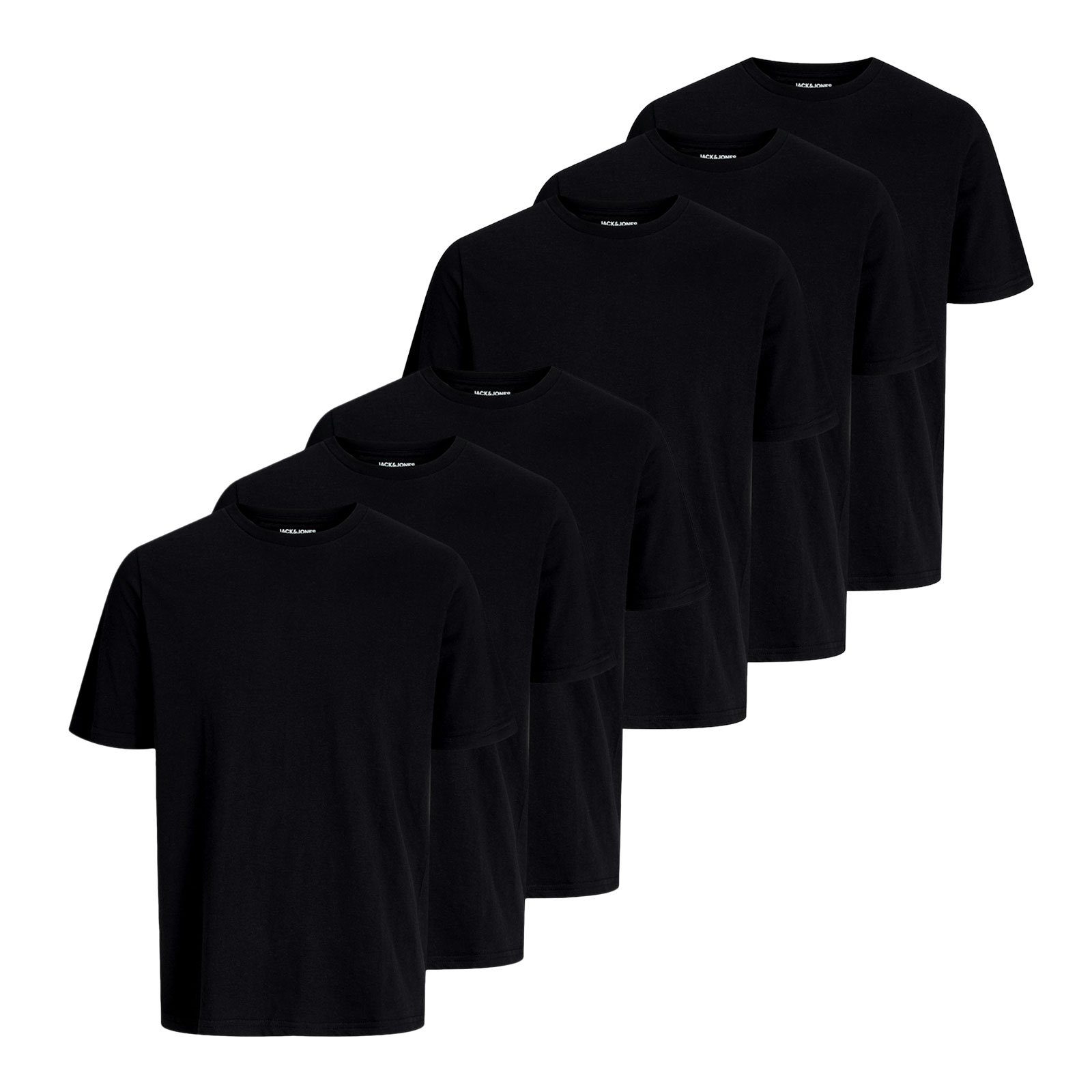 Jack & Jones T-Shirt 6er Pack Under Tee Crew Neck mit Rundhalsausschnitt black