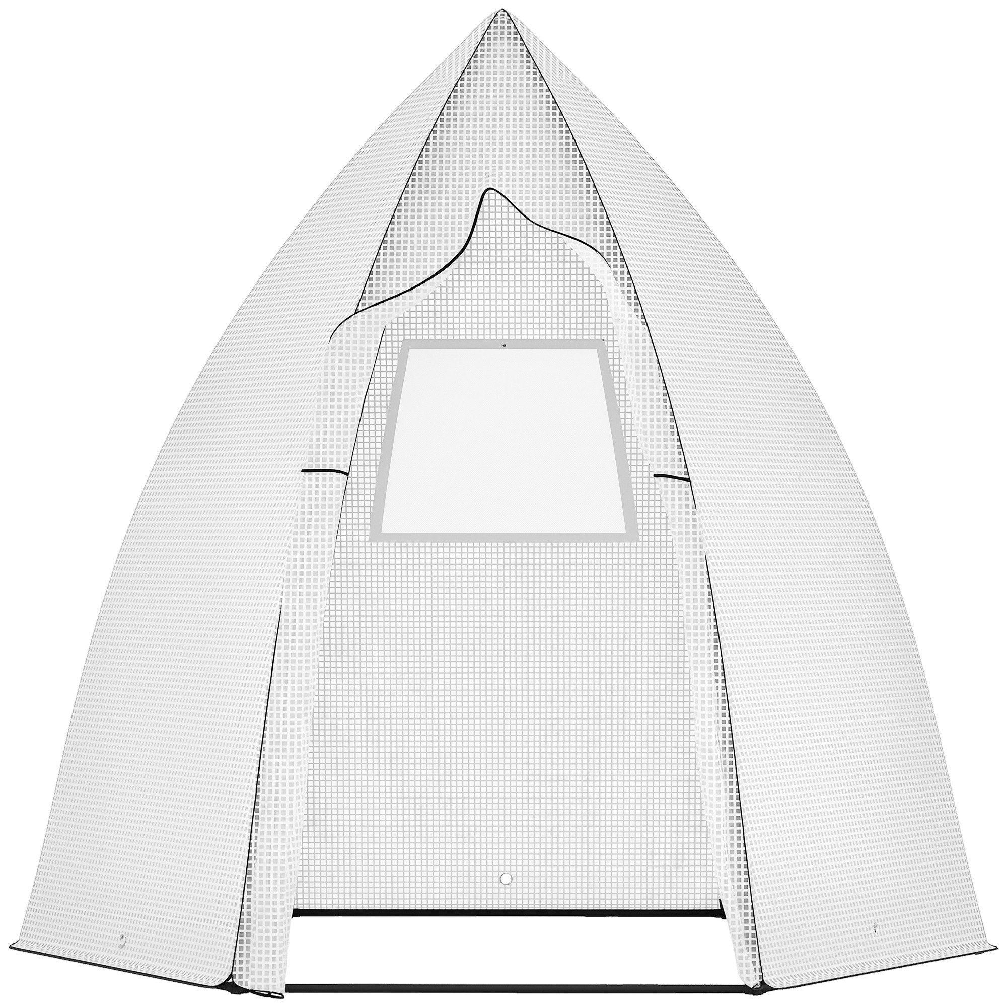 MC Star Gewächshaus Mini Gewächshaus Überwinterungszelt für Pflanzen, mit Rolltür Garten Balkon Winterschutz Weiß 160 x 140 x 180 cm