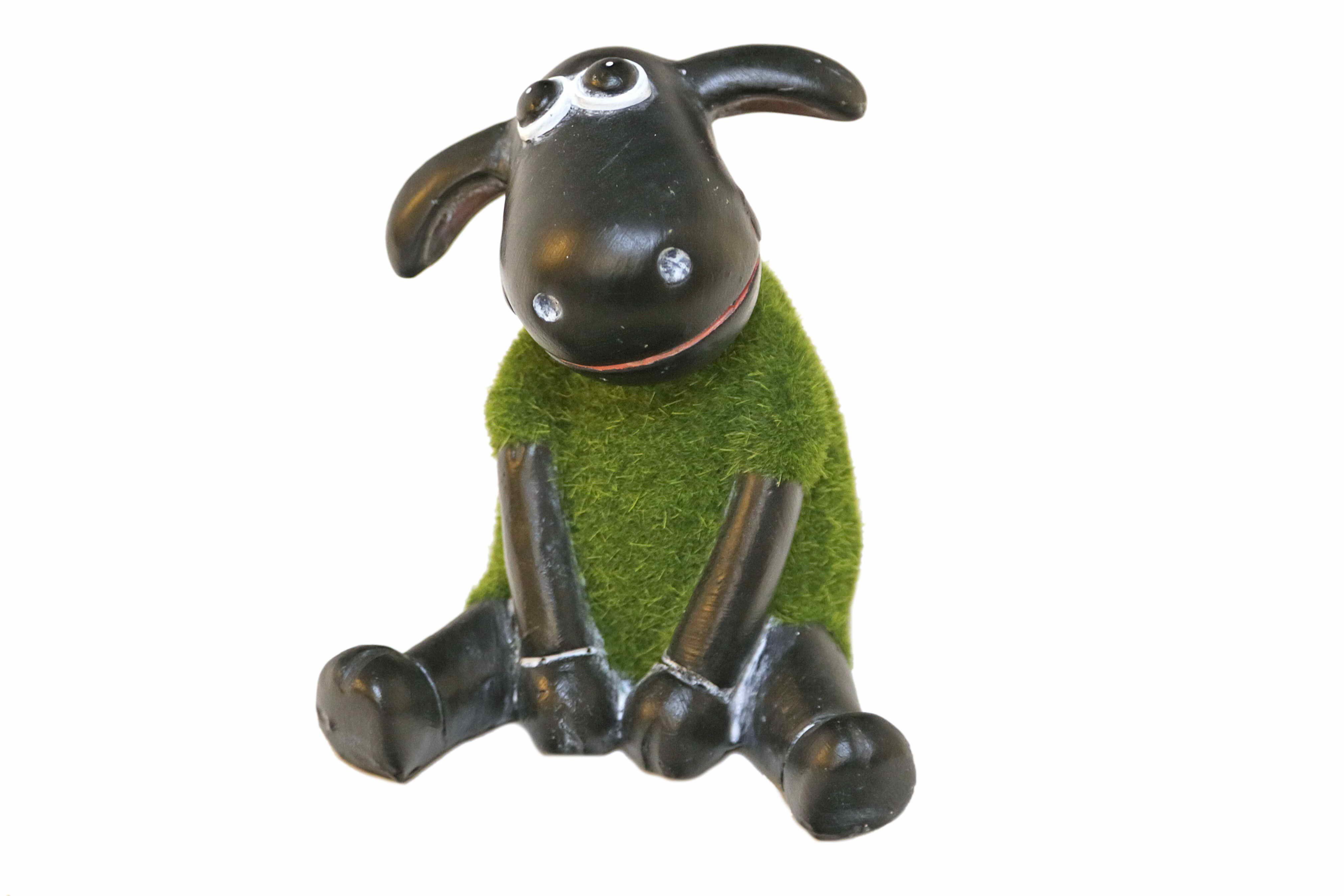 Dekofigur Höhe: Jänig (mit Tierfigur, 13cm, Schaf Dekofigur sitzend, Collection by grün Rasenfell) Casa Schaf
