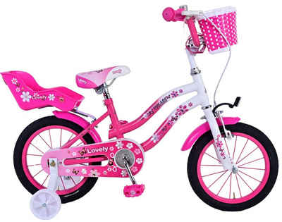 Volare Kinderfahrrad Lovely Mädchen - 14 Zoll - Rücktrittbremse, 3,5 - 5 Jahre, 85% zusammengebaut, Stahlfelge