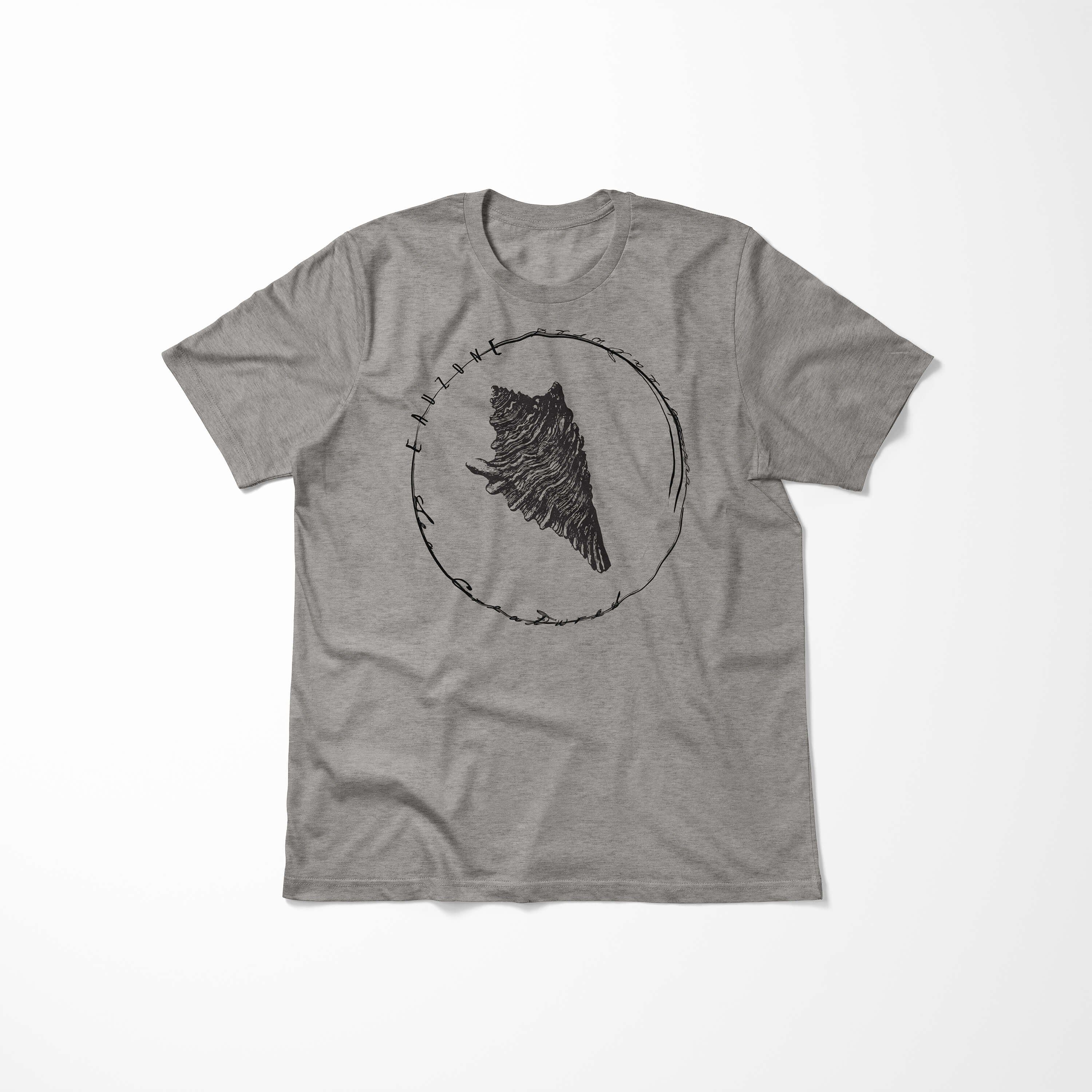 Sea 046 und feine Sea Serie: - T-Shirt Ash / Struktur Sinus Art T-Shirt Schnitt sportlicher Tiefsee Fische Creatures,