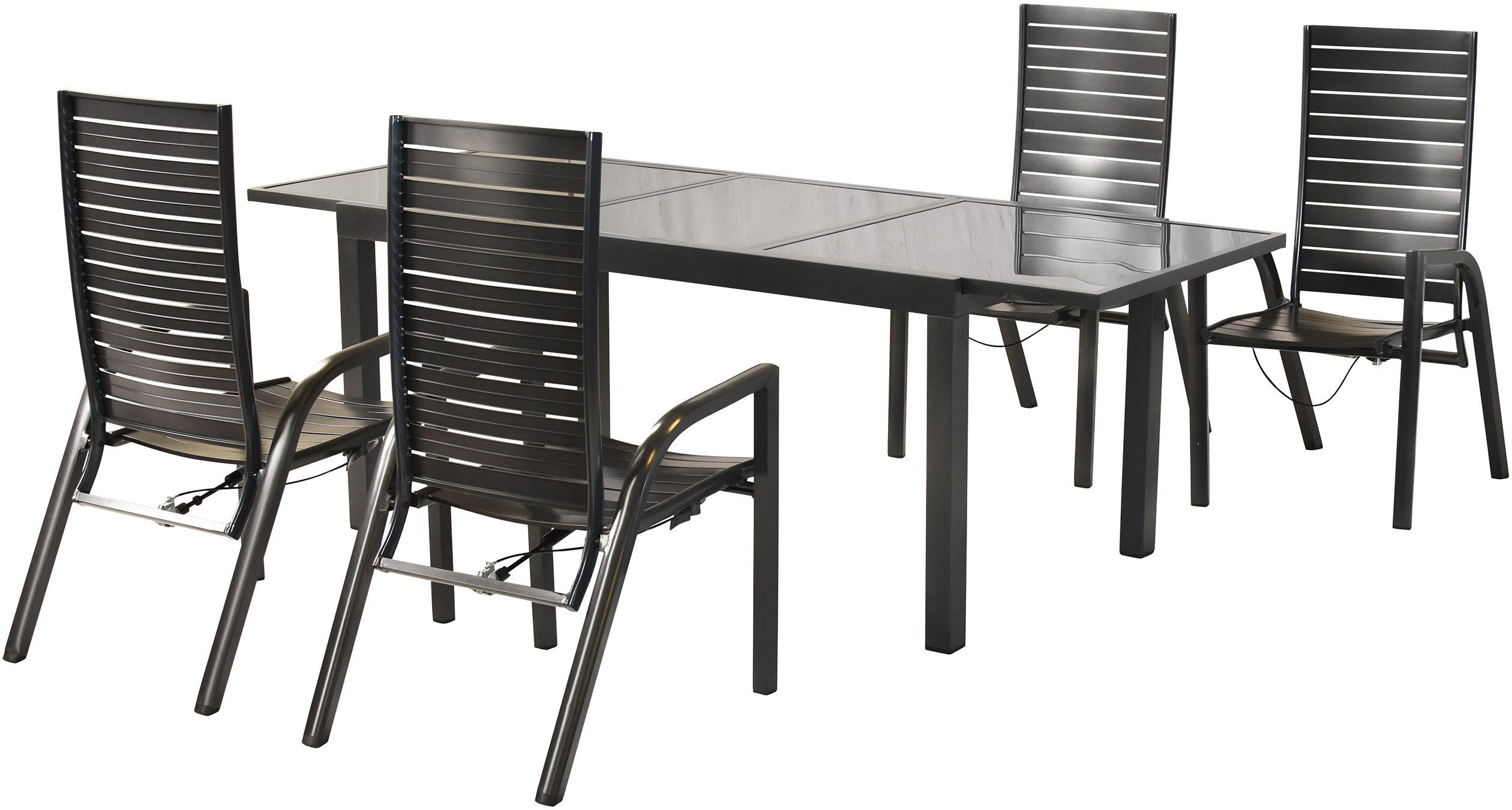 MERXX Garten-Essgruppe »Siros«, (Set, 5-tlg), Rückenlehne verstellbar durch Gasdruckfeder