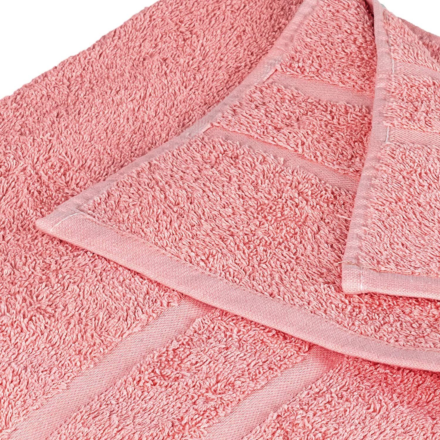 Frottee (8 500 Teilig) Handtücher Gästehandtuch 4x Baumwolle Set StickandShine SET Lachs als verschiedenen 500 Farben 100% GSM Pack, Handtuch Handtuch GSM 4x in 8er 100% Baumwolle