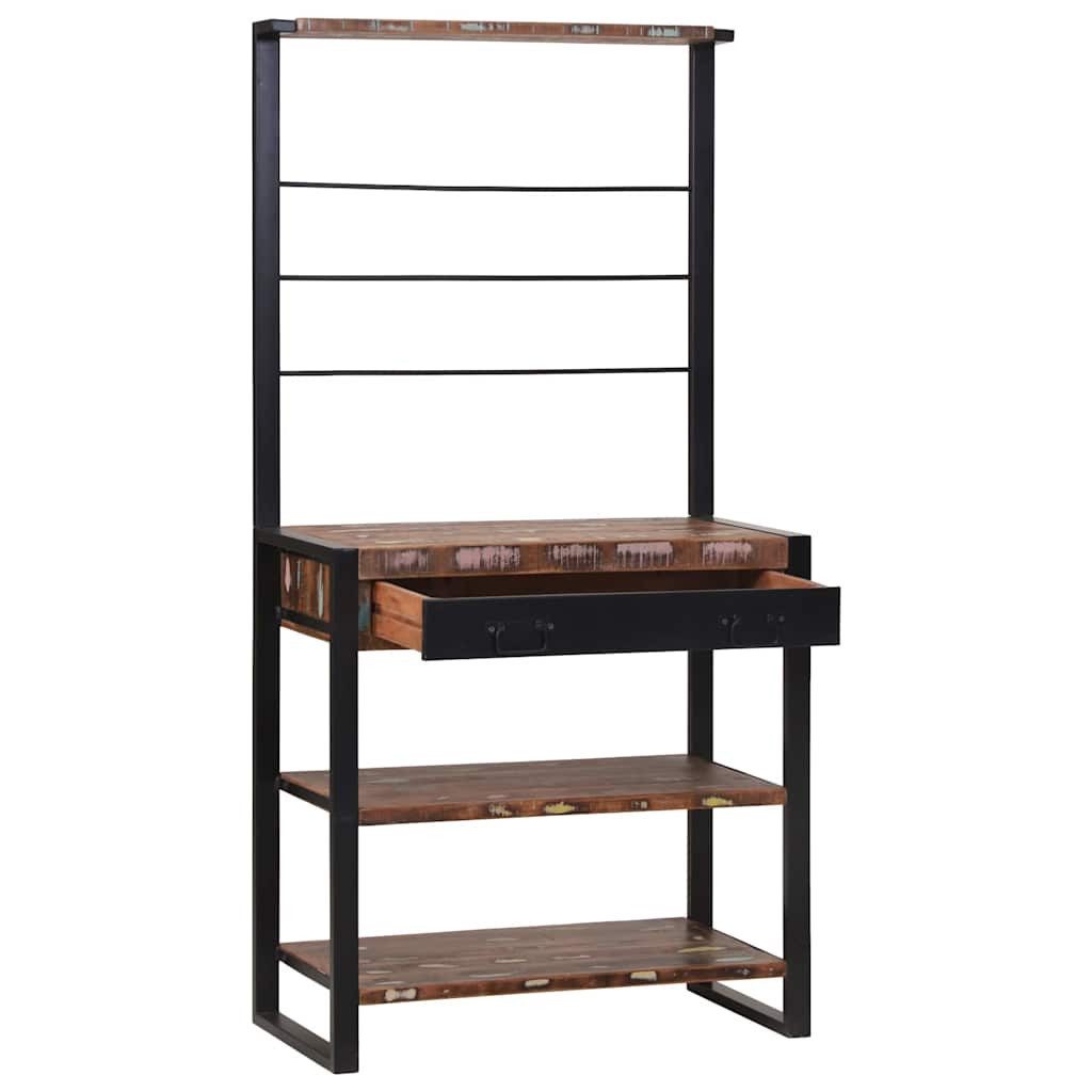 vidaXL Küchenregal Küchenregal Mehrfarbig und Schwarz 80 x 40 x 160 cm, 1-tlg.