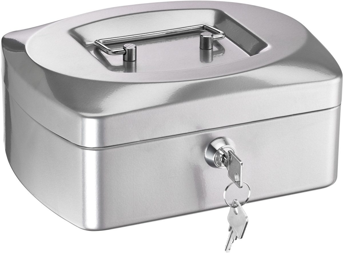 ALCO Geldkassette Geldkassette Stahlblech mit Schloss 205x160x85mm silber