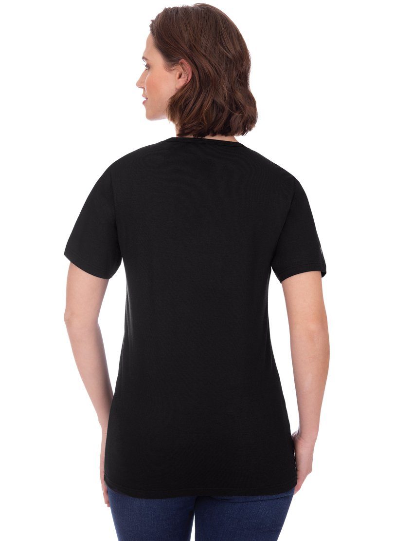 Bio-Baumwolle T-Shirt schwarz-C2C aus Trigema 100% V-Shirt TRIGEMA (kbA)