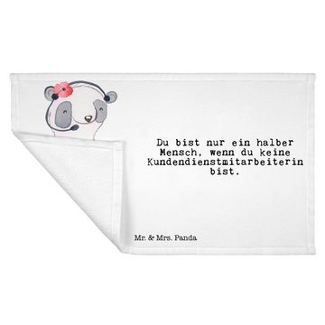 Mr. & Mrs. Panda Handtuch Kundendienstmitarbeiterin Herz - Weiß - Geschenk, Kinder Handtuch, Re, (1-St), Bunt bedruckt