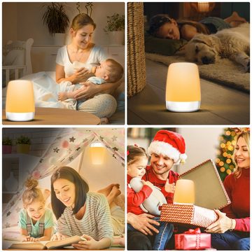 Novostella LED Nachtlicht LED Baby Nachtlicht Kinder RGB USB Nachttischlampe Timer, LED fest integriert, LED Nachtlicht