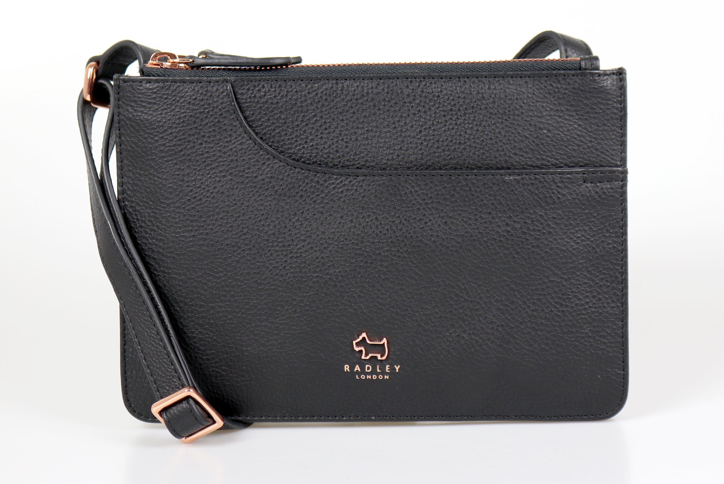 Radley Schultertasche »Damen Tasche Crossover "Pocket" 17069 black, Leder  schwarz, klein, Metalldetails rosegold« online kaufen | OTTO