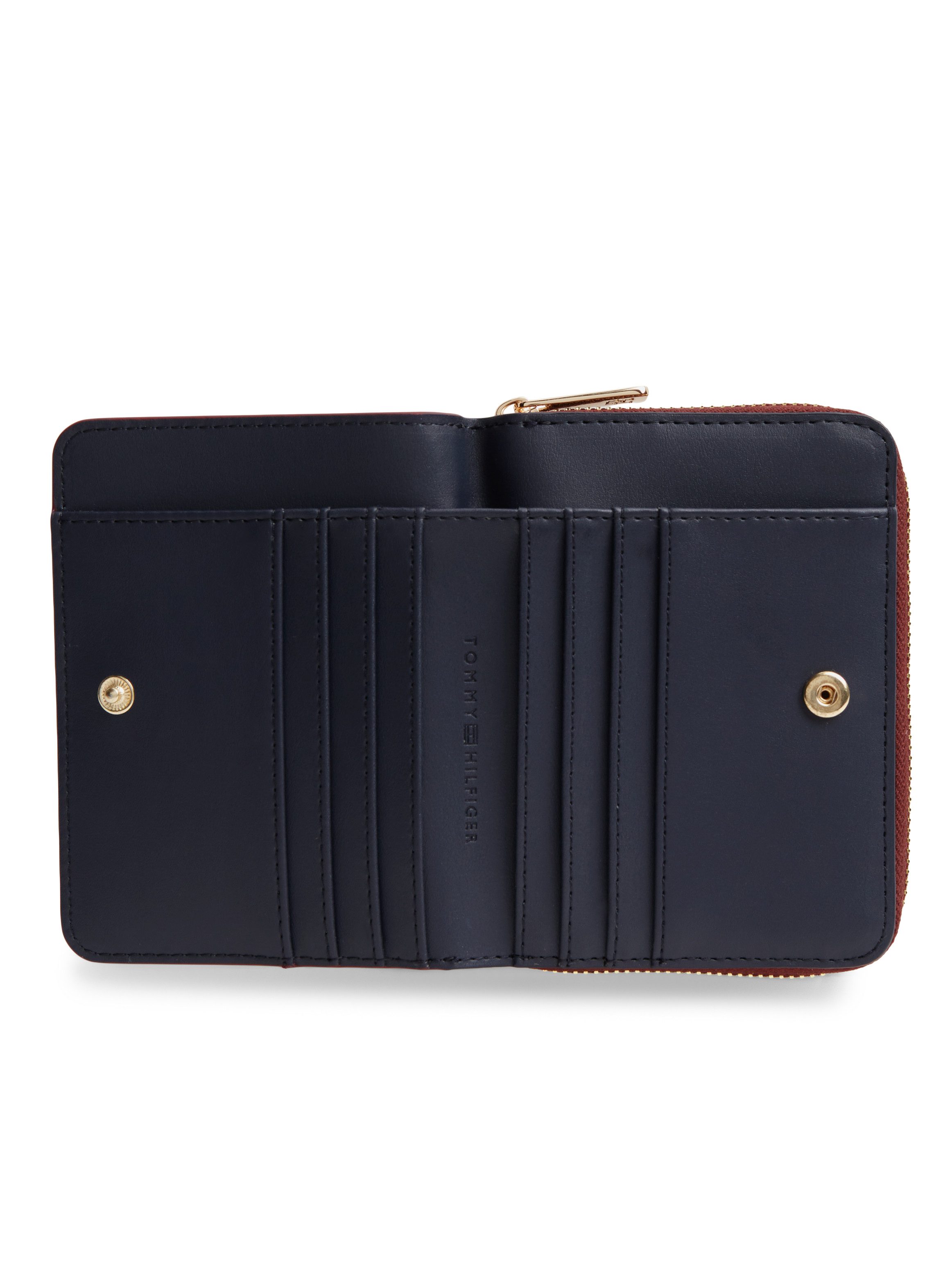 Tommy Hilfiger Geldbörse TH ICON MED ZA FLAP, Damen Geldbeutel, Portemonnai mit edlem TH-Logoemblem