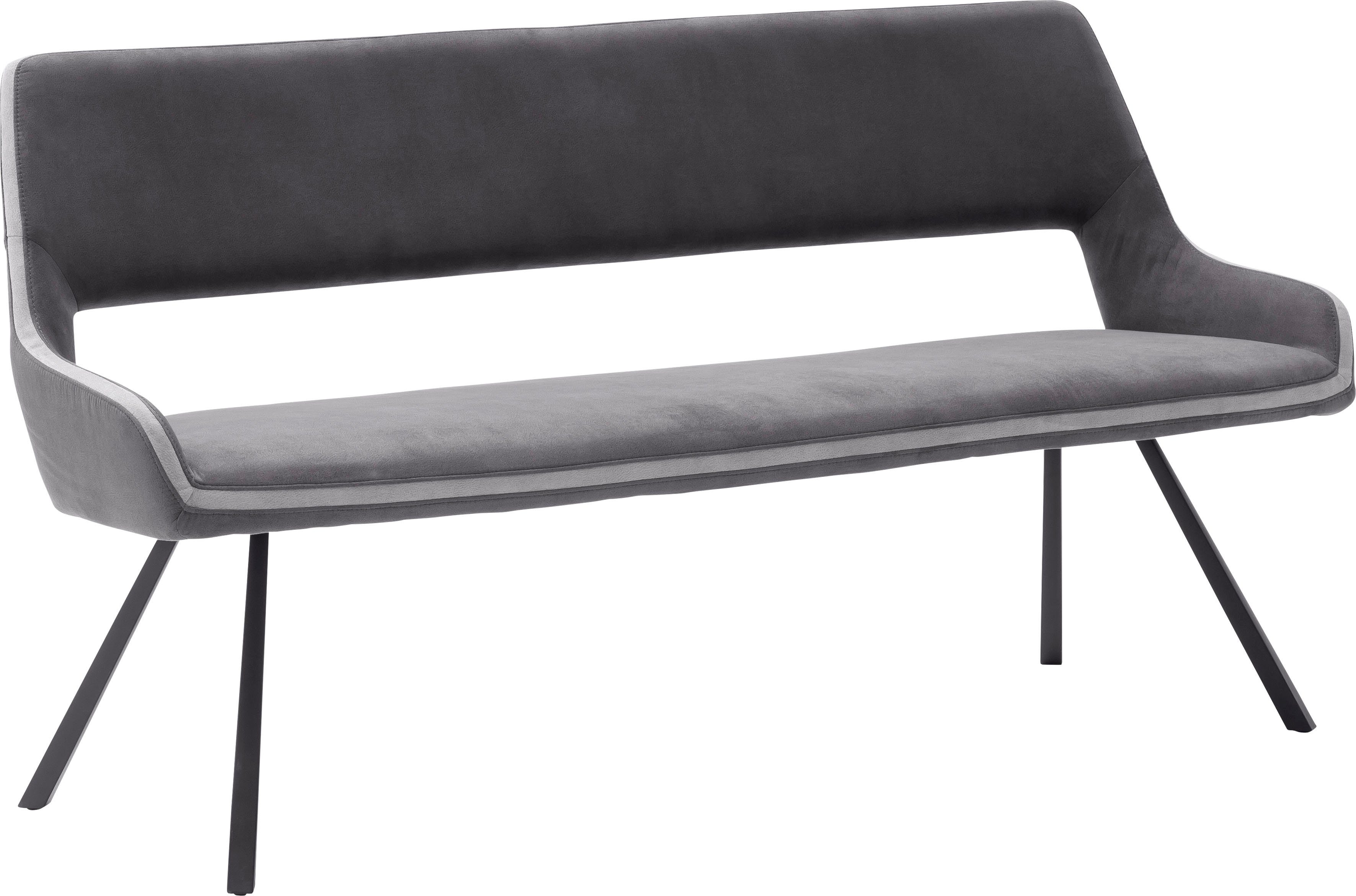 MCA furniture Sitzbank Bayonne, bis 155 cm-175 Dunkelgrau-Grau breite wahlweise belastbar, cm, cm | 280 Dunkelgrau Sitzhöhe kg 50
