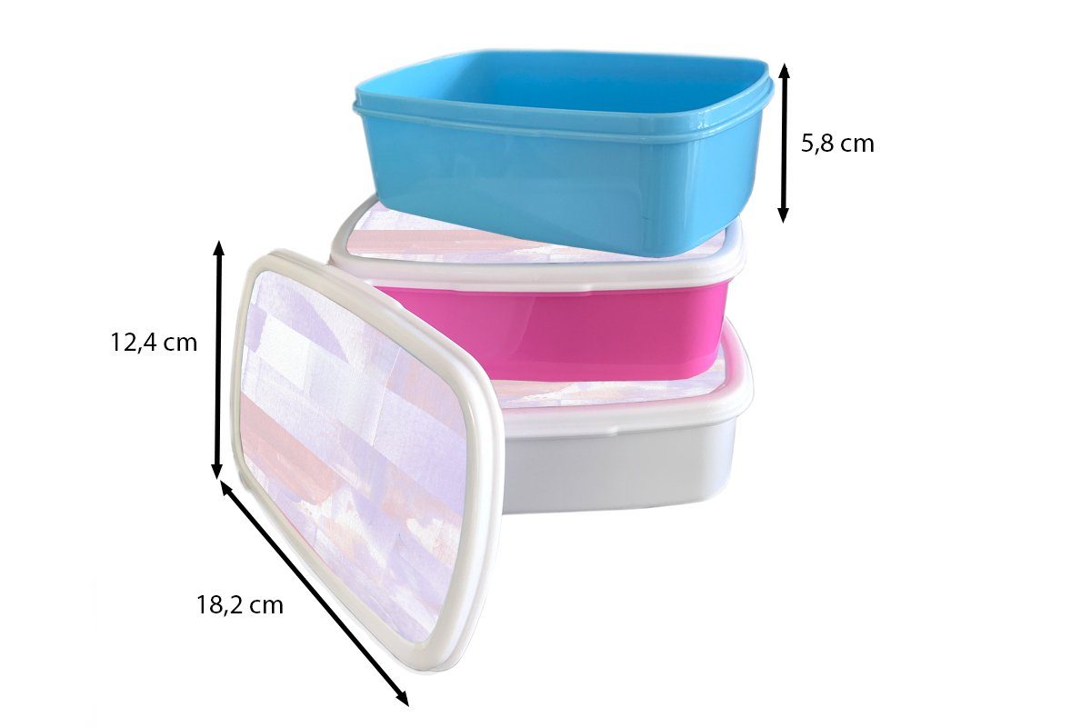 und weiß - Pastell MuchoWow Lunchbox Brotdose, Mädchen für Jungs und Erwachsene, - Farbe (2-tlg), Gestaltung, Kunststoff, Kinder Brotbox für