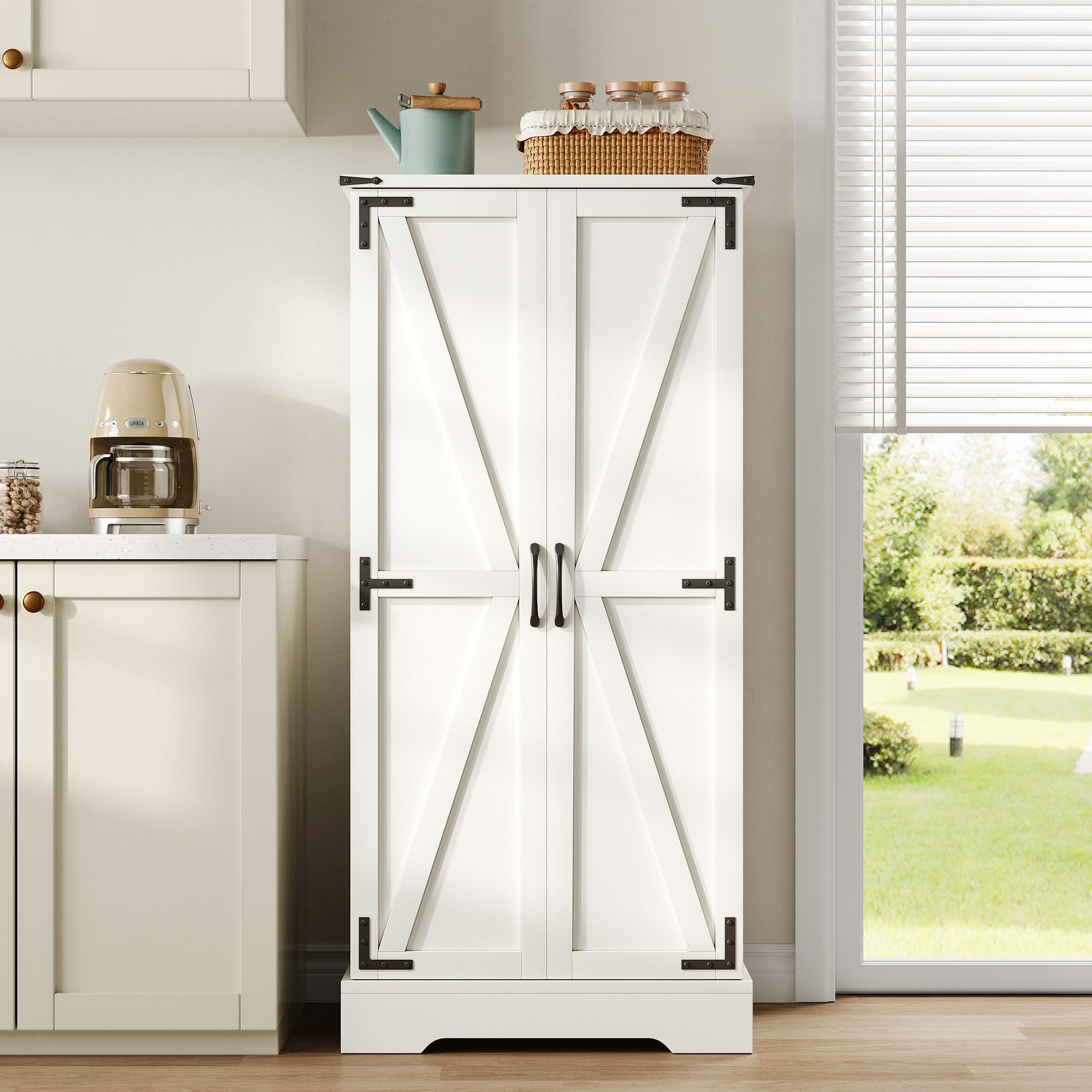 Ulife Küchenbuffet Küchenschrank, Vorratsschrank, Bauernhaus-Aufbewahrungss günstig online kaufen