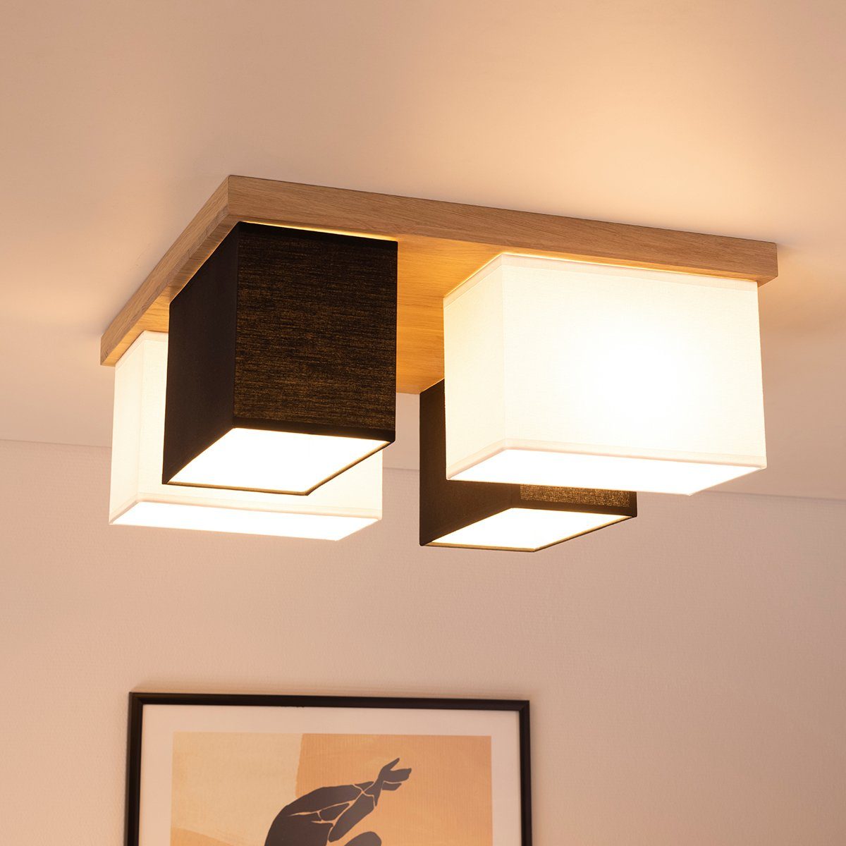 MeLiTec LED Deckenleuchte Paloma D129 Holz, Holz Deckenleuchte Paloma D129 günstig online kaufen