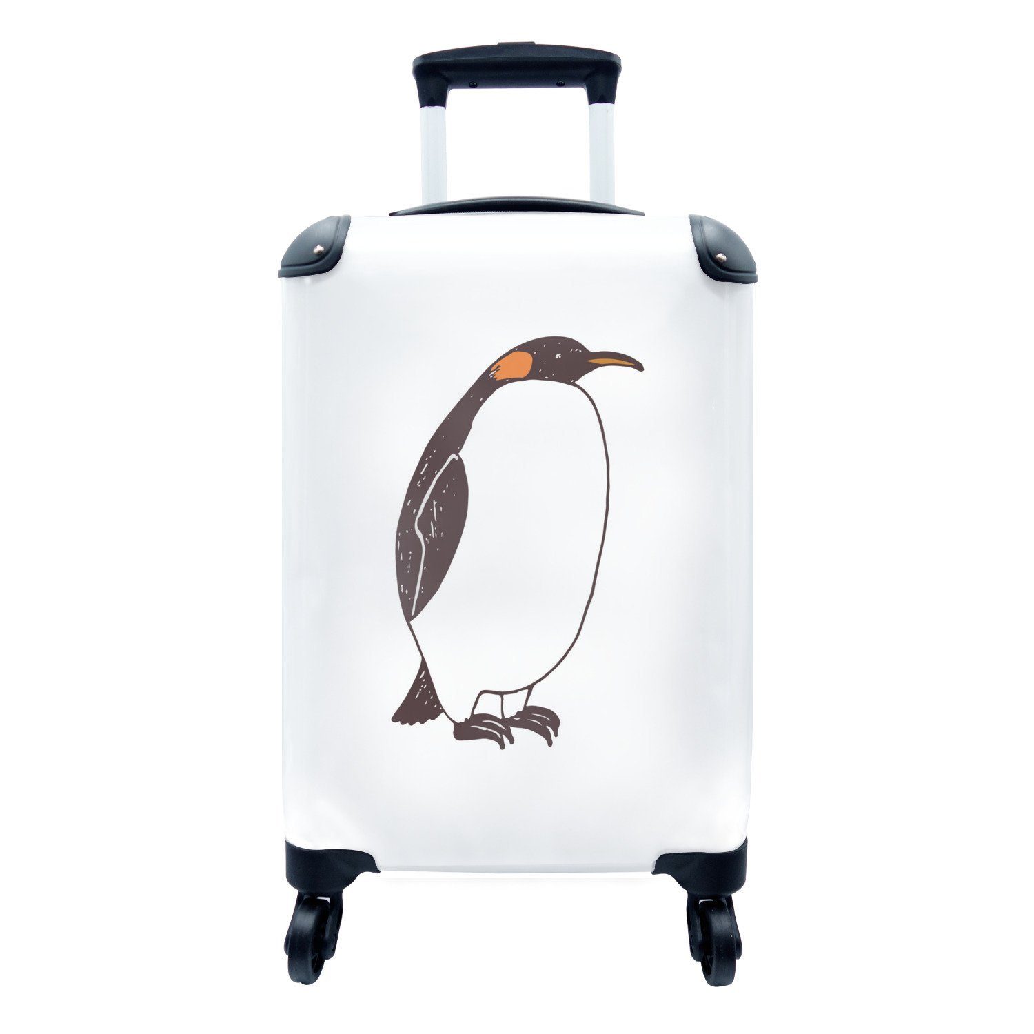 Ferien, Pinguin - 4 Reisekoffer Handgepäckkoffer rollen, Trolley, Reisetasche Rollen, - Weiß mit MuchoWow Handgepäck - Mädchen, Kinder - Jungen für