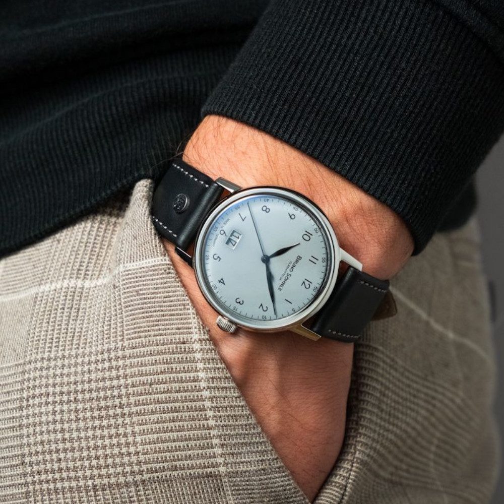 BRUNO SÖHNLE Luxusuhr 17-13234-831, Herren, Saphirglas, Edelstahl, Leder