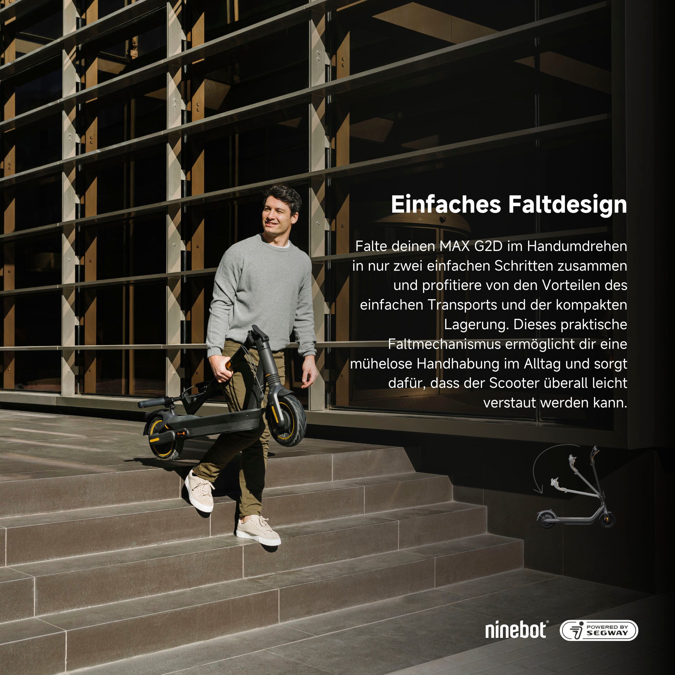Segway E-Scooter KickScooter MAX G2 D, 20 km/h, Ninebot E-Scooter, mit Straßenzulassung, bis zu 70 km Reichweite