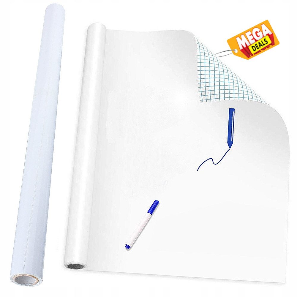 MEGADEALS Wandtafel Whiteboardfolie Klebefolie Tafelfolie beschriftbar günstig online kaufen