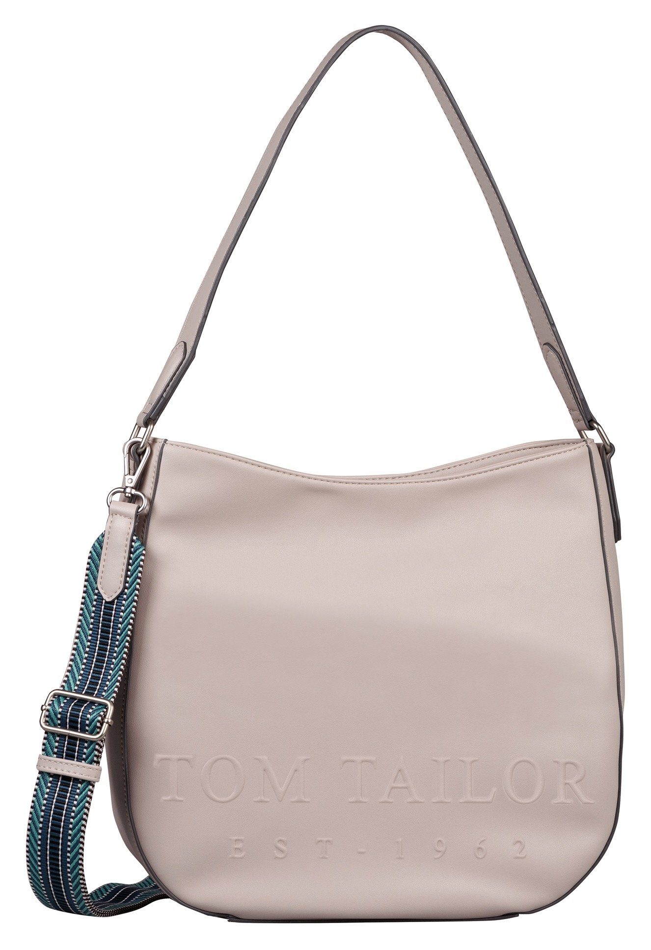 camel active TOM TAILOR Hobo Teresa Hobo bag, mit modischem Textilumhängeriemen hellgrau