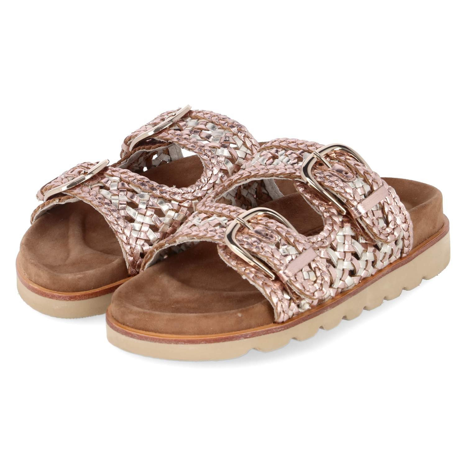 Palado Palado Flache Pantoletten 6RS0060702 7300 Damen Glattleder copper Pantolette
