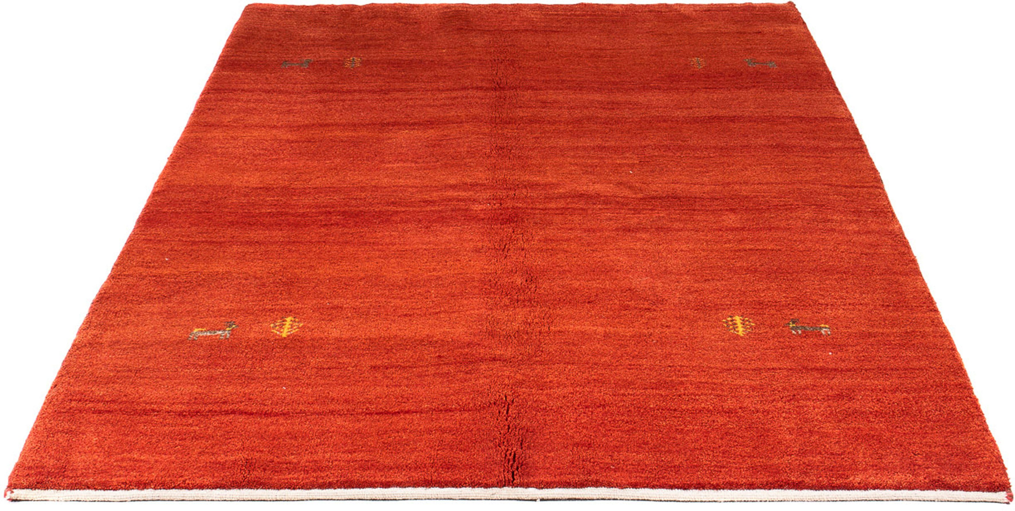 Wollteppich Gabbeh - Loribaft Perser - 182 x 130 cm - dunkelrot, morgenland, rechteckig, Höhe: 12 mm, Wohnzimmer, Handgeknüpft, Einzelstück mit Zertifikat