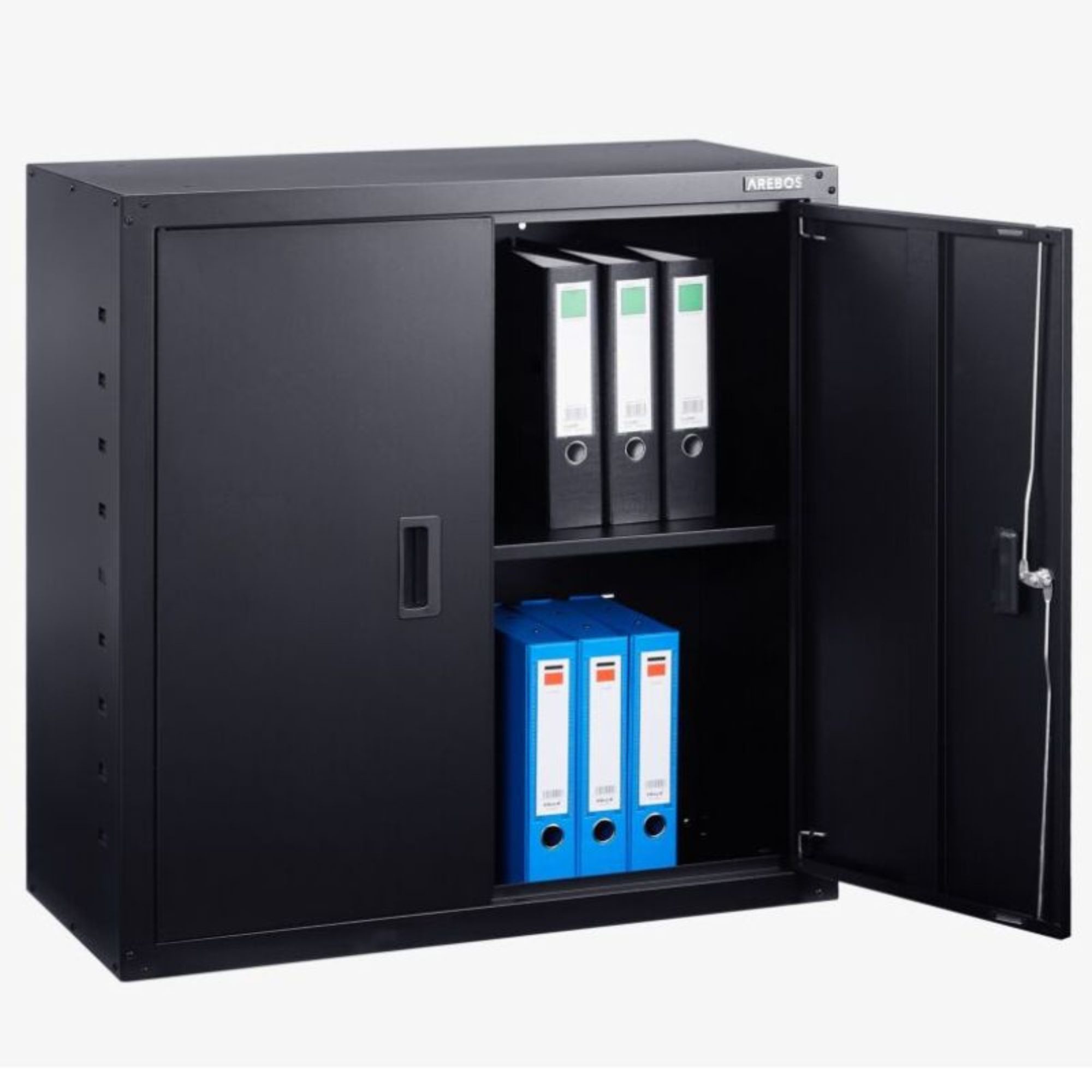Arebos Aktenschrank Büroschrank Lagerschrank Materialschrank 90x90x40cm