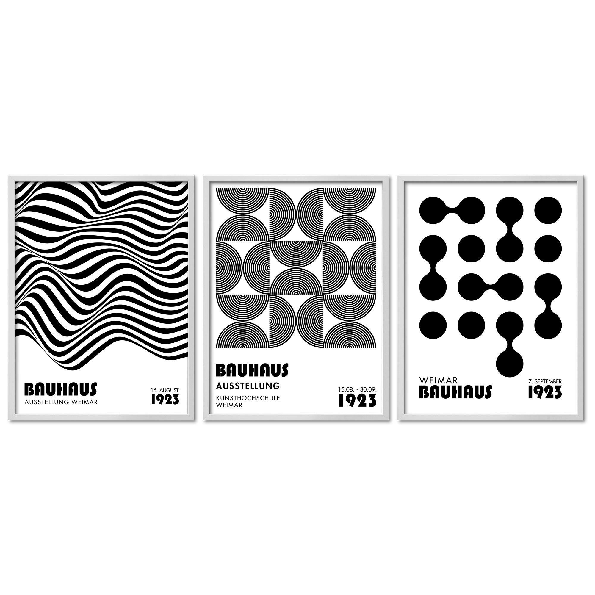 ARTFAVES Bilder-Collage Poster Set Bauhaus Geometrie 1 I mehrteilige Bilderwand I Wandbilder B, (Wandbilder modern, 3 St)