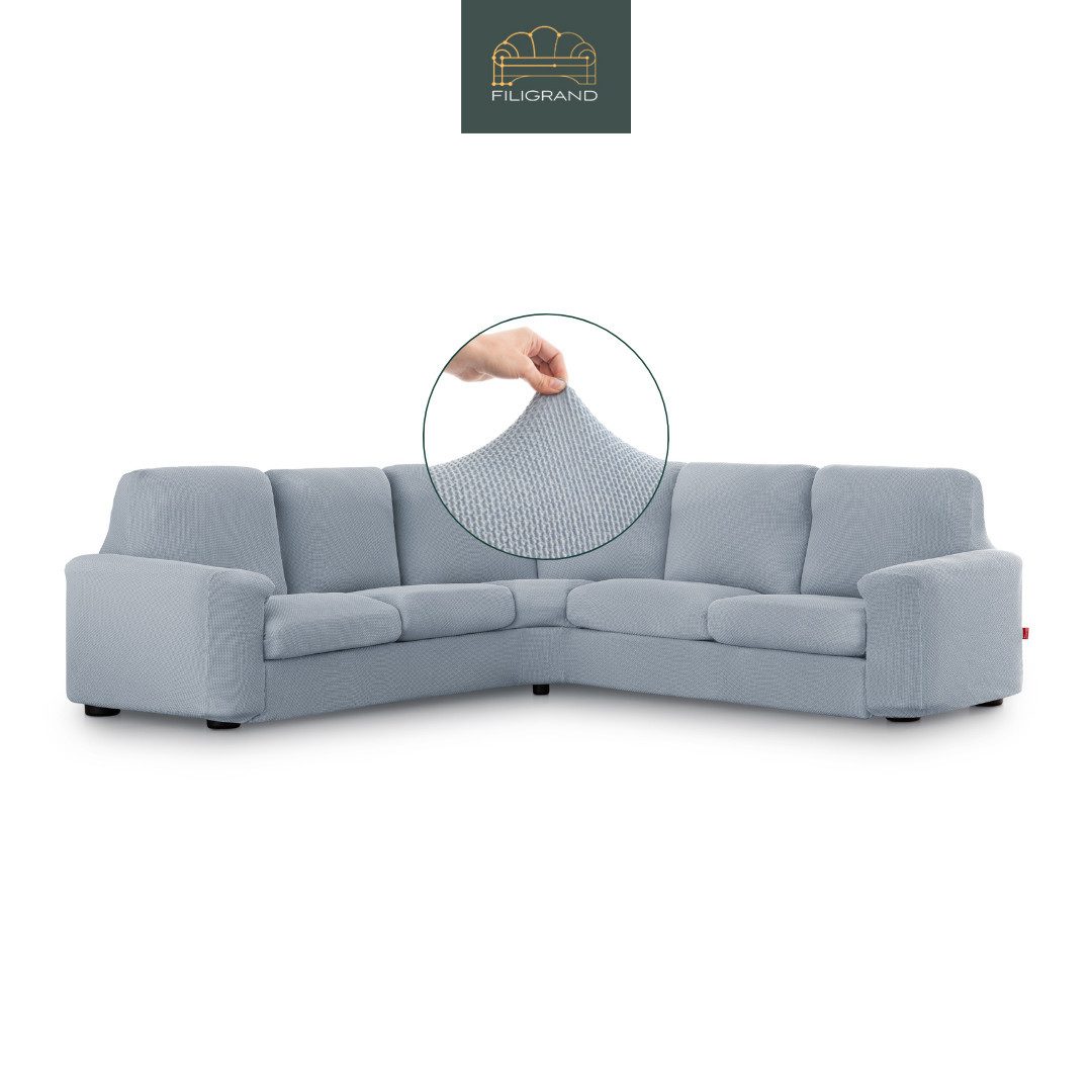 Belmarti Ecksofahusse 1-teiliger elastischer Ecksofabezug, made in Spain, elastisches Material, hochwertiger und langlebiger Baumwollmix