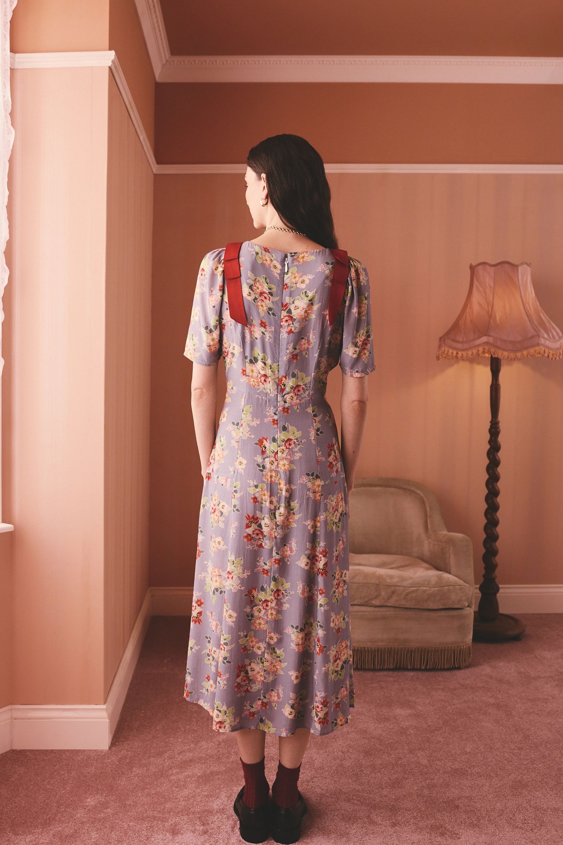 Cath Kidston Midikleid Cath Kidston Fit and Flare Midikleid aus Viskose (1-tlg)