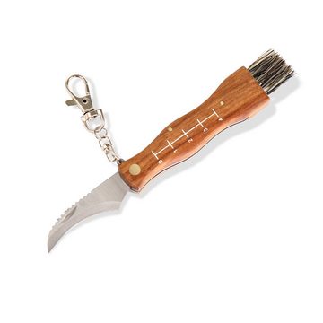 Flanacom Taschenmesser Pilzmesser aus Edelstahl mit Bürste und Lineal, Klappmesser für Outdoor und Camping, rostfrei