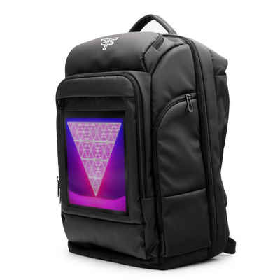 Hyrican Laptoprucksack »Striker Game Bag CAMPER LED Laptoprucksack, 17,3'' Notebook, 12"Tablet«, Polyester + LED-panel, USB, schwarz