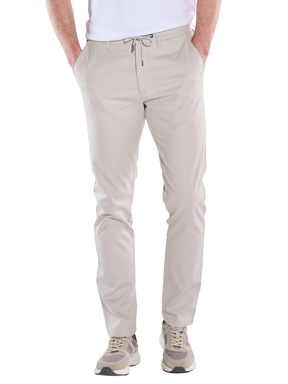 Engbers Chinohose Herren Chino straight, Hellgrau
