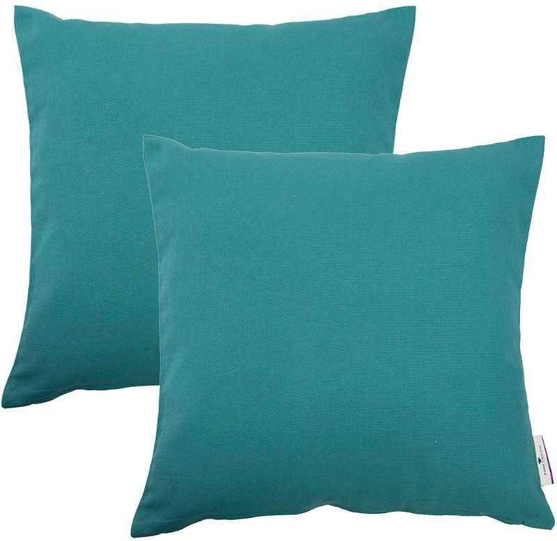 TOM TAILOR HOME Sitzkissen Dove, TOM TAILOR unifarbenes, abgestepptes Sitzkisssen DOVE, 2er Pack aqua